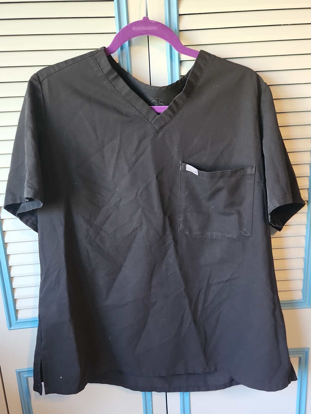 FIGS Black Unisex Scrub Top